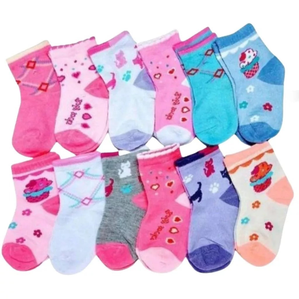 Kit 12 Pares de Meia Infantil Menina - Super Promoção!